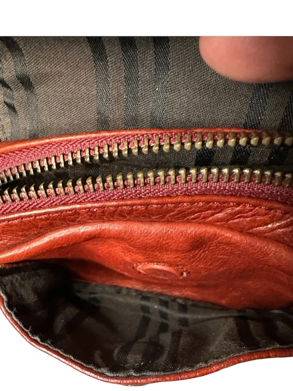 FRYE mini Brooklyn red leather studded crossbody Rare - Picture 6 of 10